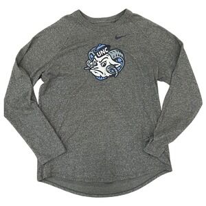 The Nike Tee DriFit UNC Tar Heels Gray Long Sleeve T-shirt Size XL